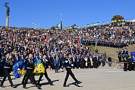 President of Ukraine, Petro Poroshenko at this year’s inauguration & ceremonial parade of KSMA cadets