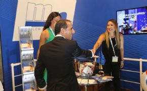 Cyprus' Minister of Transport, Communications & Works, Marios Demetriades visits the Marlow stand