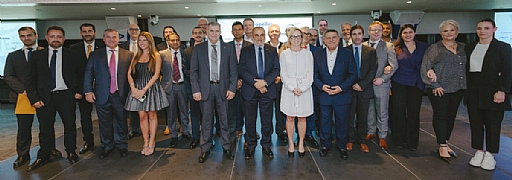 US Ambassador to Cyprus, Julie Davis Fisher presenting awards